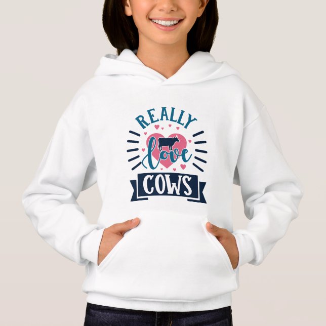 coole Kuh liebt Wortkunst Hoodie (Vorderseite)