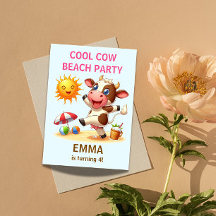 Coole Kuh Strandparty Geburtstagseinladung Somme Einladung