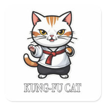 Coole Kung-Fu-Katzen-Aufkleber