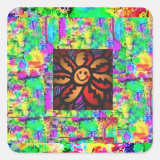 Coole Kunst Quadratischer Aufkleber