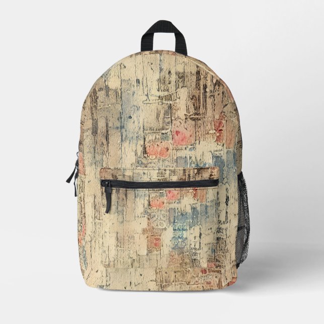 Coole Kunstgrunge Hintergrund Altes Holz rustikale Bedruckter Rucksack (Vorderseite)