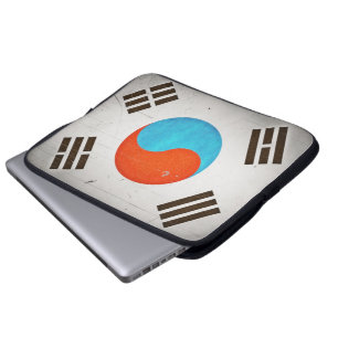 Coole künstlerische vintage-verschmutzte südkorean laptopschutzhülle