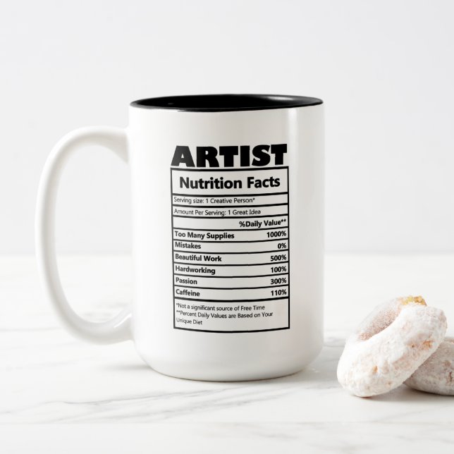 coole Kunstwerke Zweifarbige Tasse (Mit Donut)