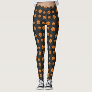 Coole Kürbislaternen Halloween-Muster Leggings