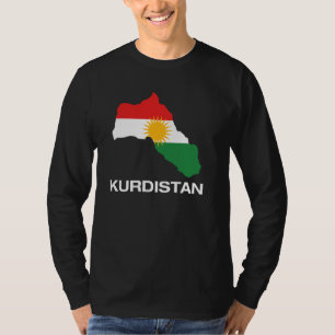 Coole Kurdistan-Karte mit Kurdistan Flag Illustrat T-Shirt