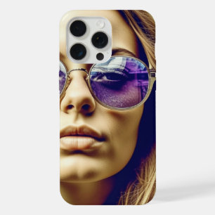 Coole Lady mit Reflektion in ihrer Sonnenbrille iPhone 15 Pro Max Hülle