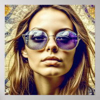 Coole Lady mit Reflektion in ihrer Sonnenbrille