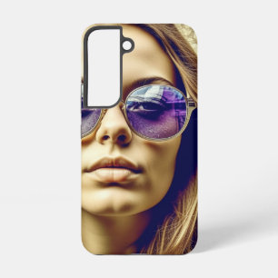 Coole Lady mit Reflektion in ihrer Sonnenbrille Samsung Galaxy Hülle