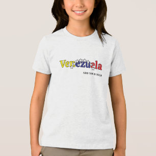 coole Landesflagge anpassen Kinder venezolanisch  Tri-Blend Shirt