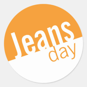 Coole Lässig Denim Jeans Day Stickers Orange