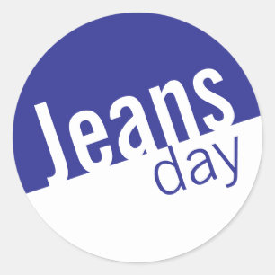 Coole Lässige Denim Jeans Day Stickers Blue