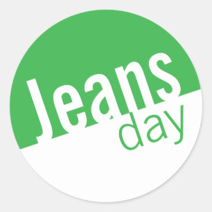 Coole Lässige Denim Jeans Day Stickers Green