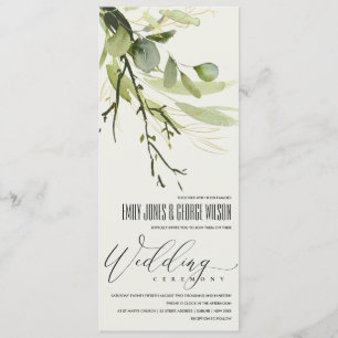 COOLE LEAFY GREEN GOLD FOLIAGE WATERCOLOR WEDD EINLADUNG
