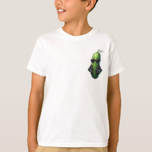 Coole Lederjacke Biker Gurke Kinder T-Shirt