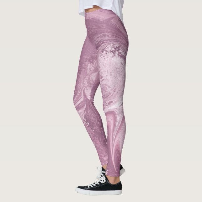 coole Leggings aus rosa Marmorwolke (Links)