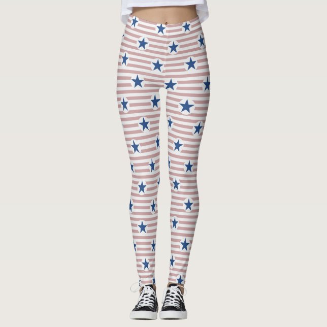 Coole Leggings im amerikanischen Flaggenstil (Vorderseite)