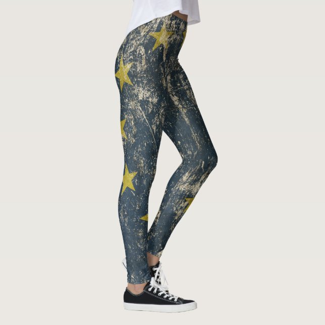 Coole Leggings mit Vintager Flagge von EU (Rechts)