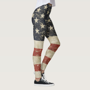 Coole Leggings mit Vintager Flagge von USA
