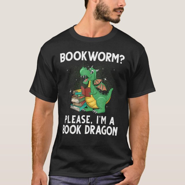 Coole Lektüre für Männer Buchdrachenleser Libr T-Shirt (Vorderseite)