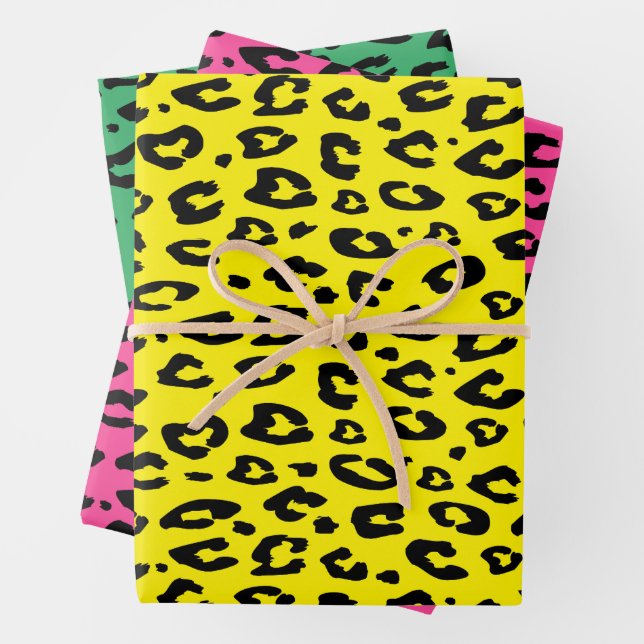 Coole leopard bedruckte Weihnachtswrapping Paper S Geschenkpapier Set (Beispiel)