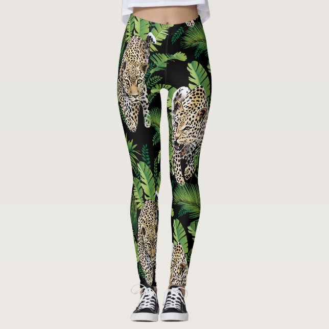 Coole Leopard-Muster-Leggings Leggings (Vorderseite)
