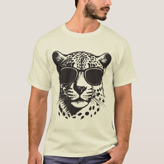 Coole Leopard-Sonnenbrille - Trendy Graphic T T-Shirt (Vorderseite)