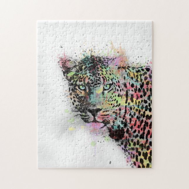 Coole Leopard-Spritzer Puzzle (Vertikal)