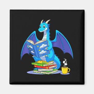 Coole Lesebücher Drachen Buchliebhaber Bücherwurm  Magnet