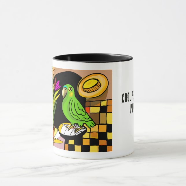 Coole Leute haben Papageien Tasse (Zentrum)