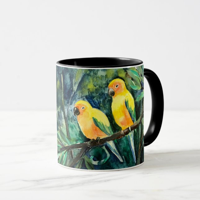 Coole Leute haben Papageien Tasse (VorderseiteRechts)