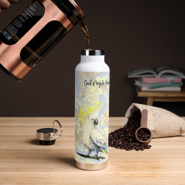 Coole Leute haben Papageien Trinkflasche (Kaffee (gedreht))