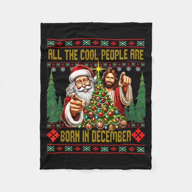 Coole Leute Werden Im Dezember Christlich Christm  Fleecedecke (Vorderseite)