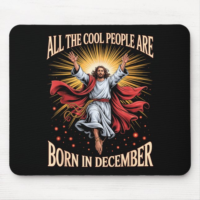 Coole Leute Werden Im Dezember Christlich Weihnach Mousepad (Vorne)