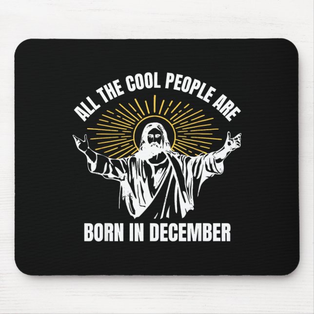 Coole Leute Werden Im Dezember Christlich Weihnach Mousepad (Vorne)