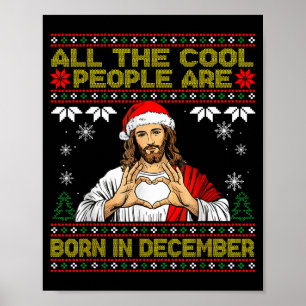 Coole Leute Werden Im Dezember Christlich Weihnach Poster