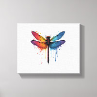 Coole Libelle auf farbenfroh gemalt Drachenfliege