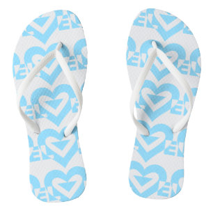 Coole Liebe Grafik, blau Flip Flops