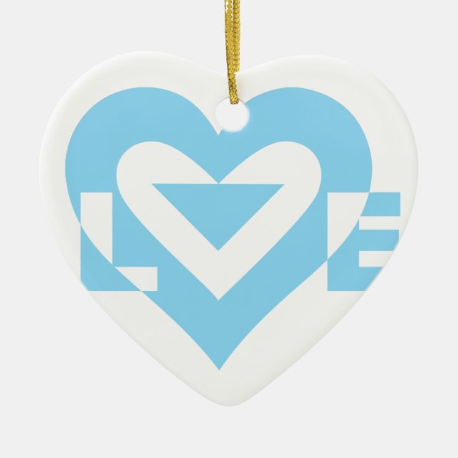 Coole Liebe Grafik, blau Keramik Ornament (Vorne)