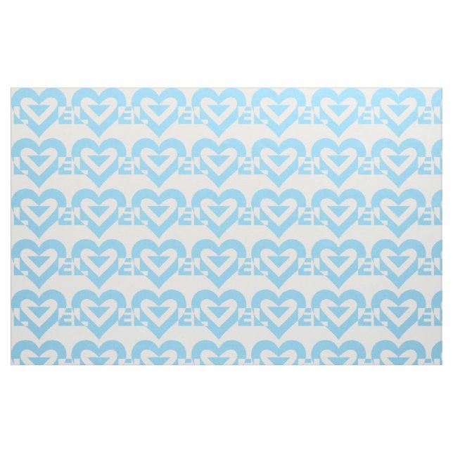 Coole Liebe Grafik, blau Stoff (Fat Quarter (45,7 x 55,9 cm))