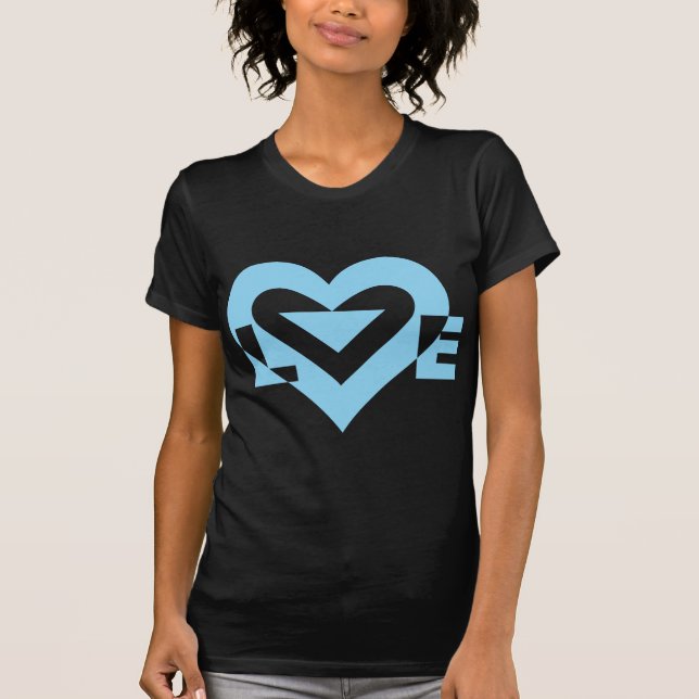 Coole Liebe Grafik, blau T-Shirt (Vorderseite)