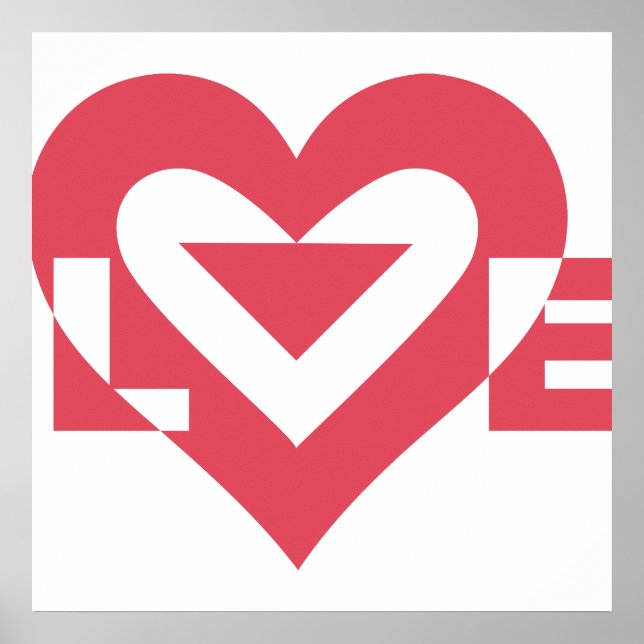 Coole Liebe Grafik, Kirschrosa Poster (Vorne)