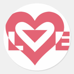 Coole Liebe Grafik, Kirschrosa Runder Aufkleber