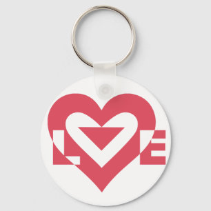 Coole Liebe Grafik, Kirschrosa Schlüsselanhänger