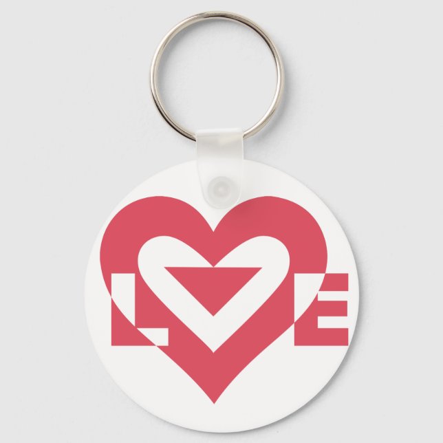 Coole Liebe Grafik, Kirschrosa Schlüsselanhänger (Vorderseite)