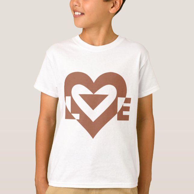 Coole Liebe Grafik, Mocha Brown T-Shirt (Vorderseite)