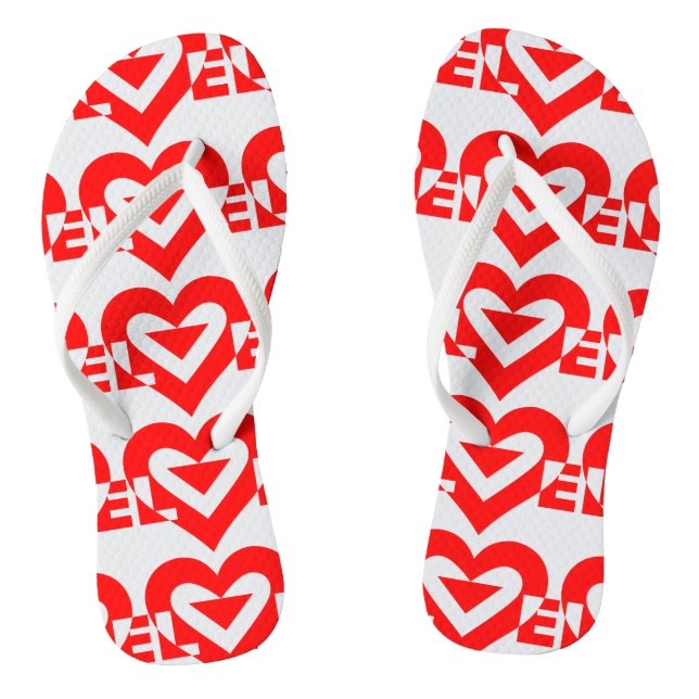 Coole Liebe Grafik, rot Flip Flops (Fußbett)