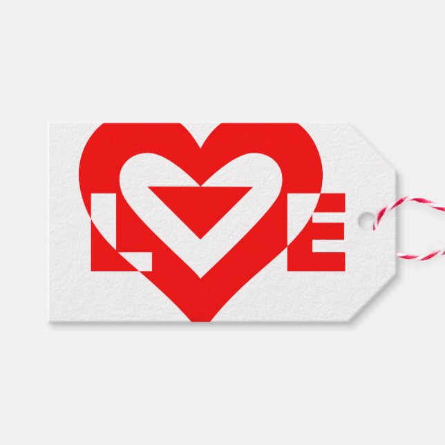 Coole Liebe Grafik, rot Geschenkanhänger (Vorderseite (Horizontal))