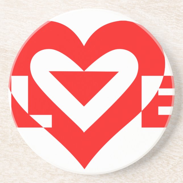 Coole Liebe Grafik, rot Getränkeuntersetzer (Vorne)