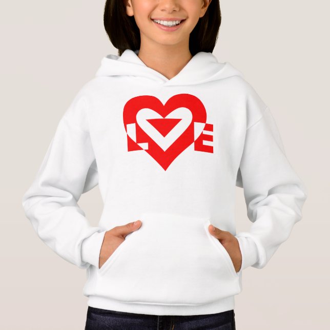 Coole Liebe Grafik, rot Hoodie (Vorderseite)