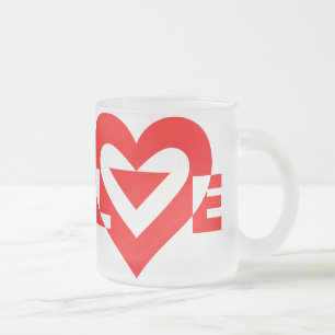 Coole Liebe Grafik, rot Mattglastasse